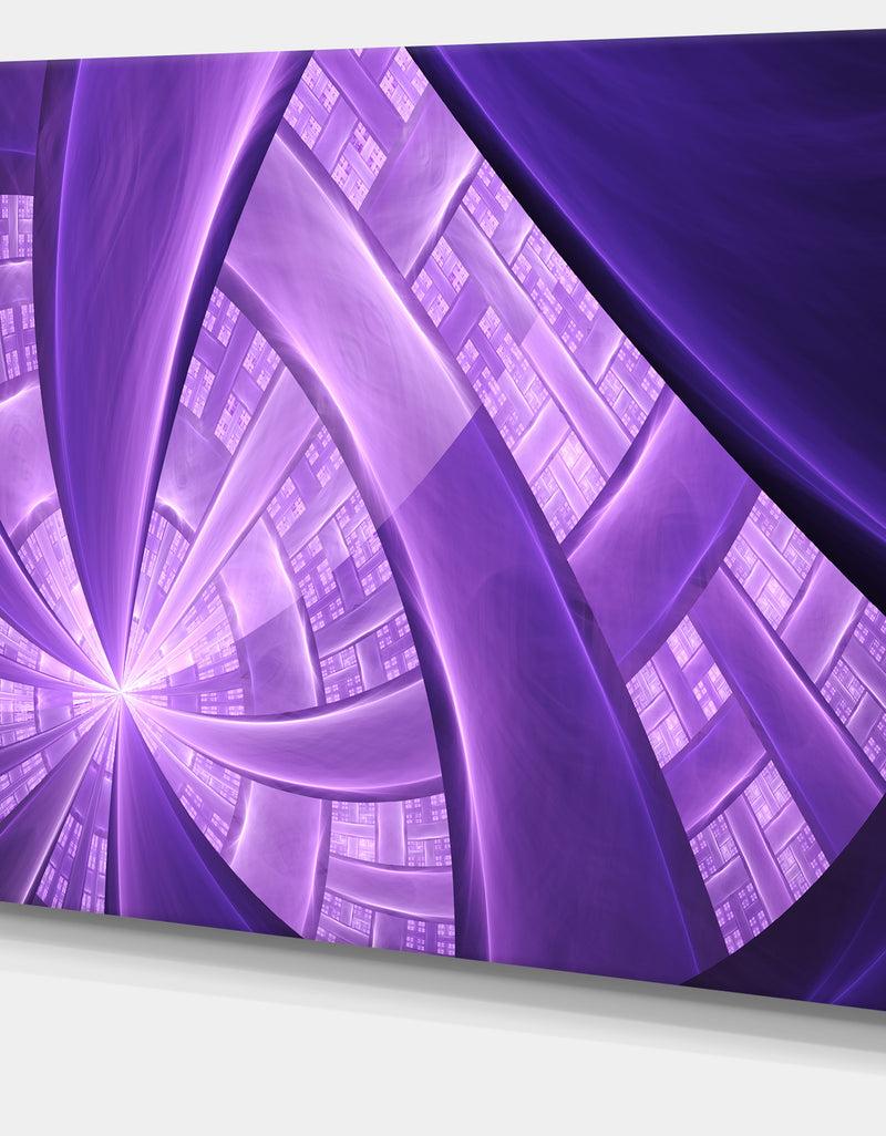 DesignQ Purple Fractal Exotic Plant Stems - Extra Large Canvas Art Print