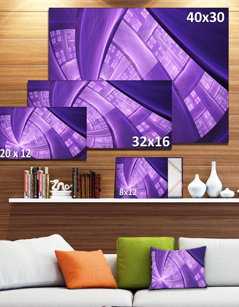 DesignQ Purple Fractal Exotic Plant Stems - Extra Large Canvas Art Print