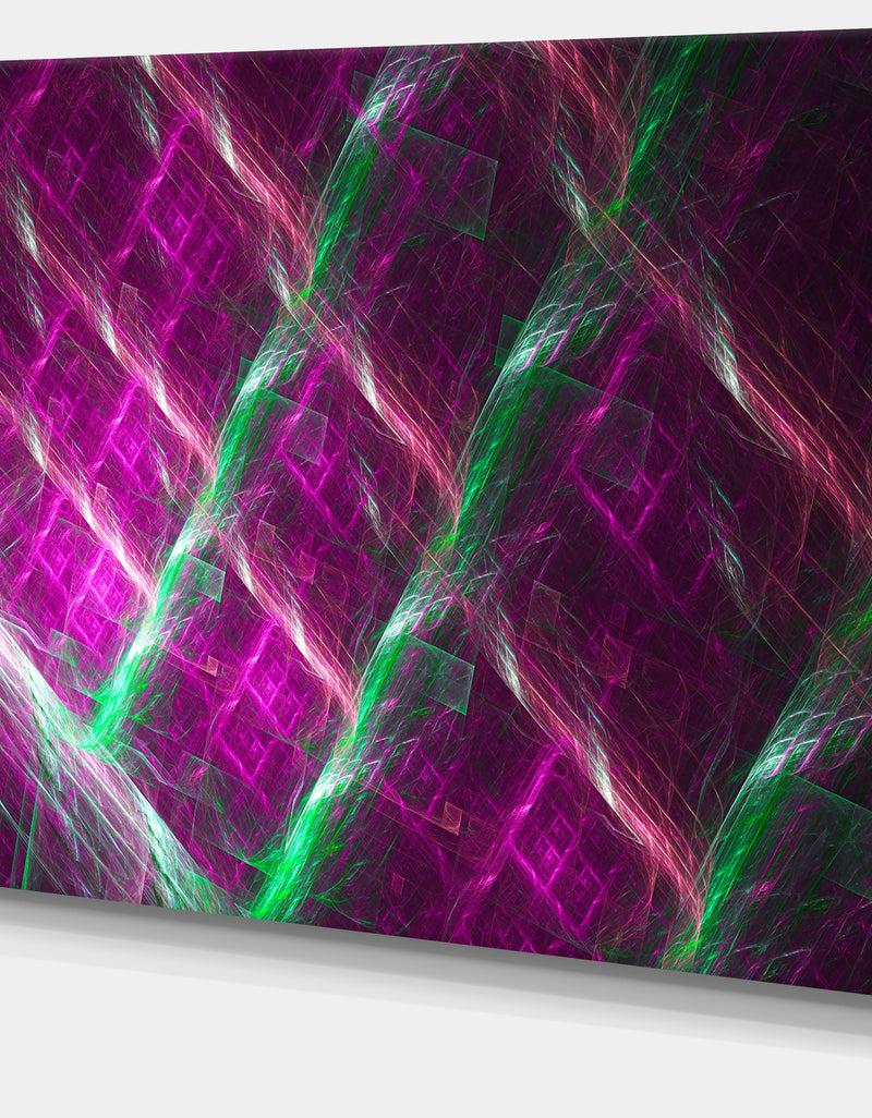 DesignQ Purple Fractal Metal Grill - Abstract Wall Art Canvas