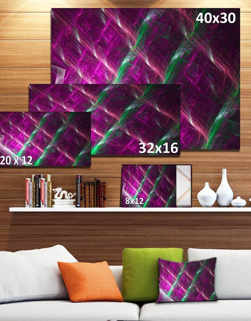 DesignQ Purple Fractal Metal Grill - Abstract Wall Art Canvas