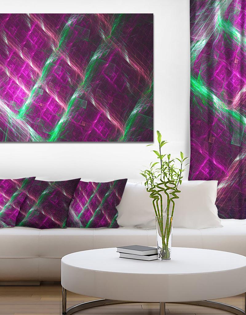 DesignQ Purple Fractal Metal Grill - Abstract Wall Art Canvas
