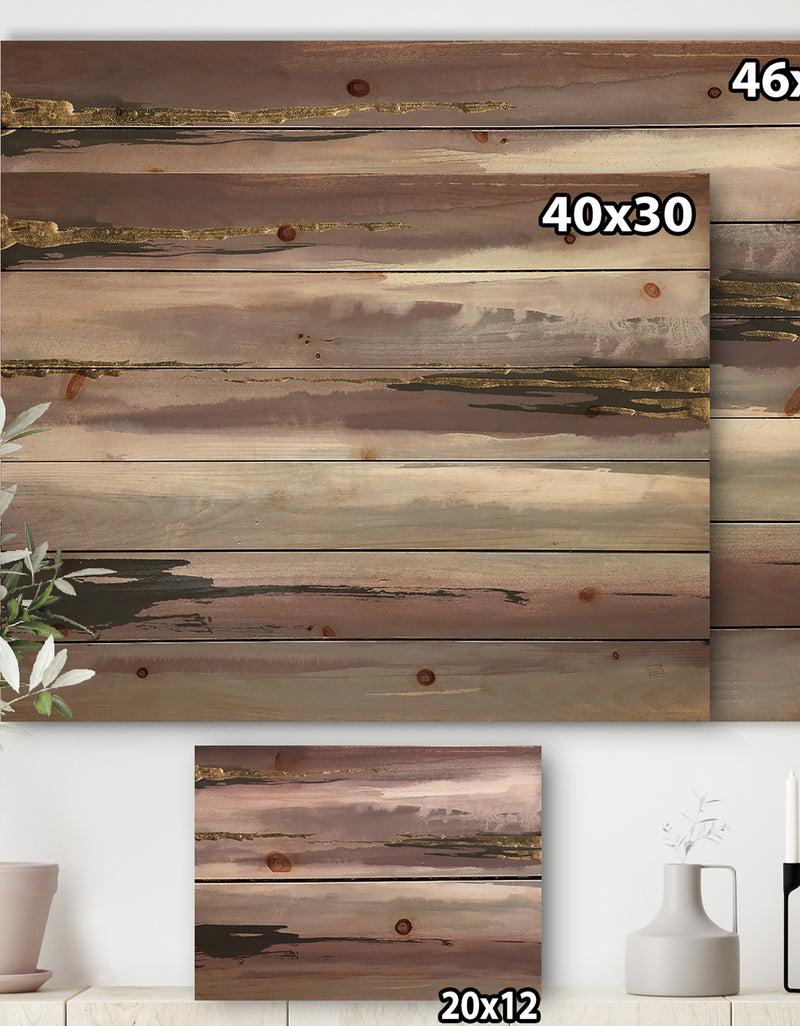 DesignQ Purple Glam Storm II - Glam & Shabby Chic Print On Natural Pine Wood