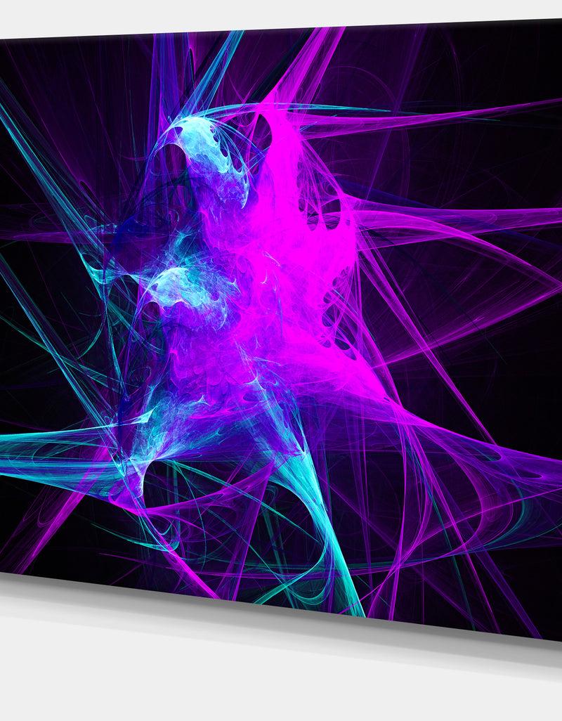 DesignQ Purple Glowing Ball Of Smoke - Abstract Digital Art Canvas Print