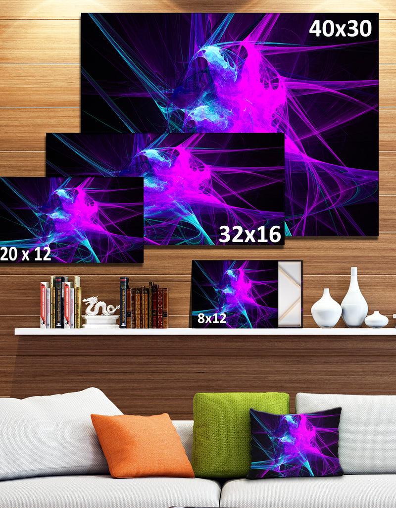 DesignQ Purple Glowing Ball Of Smoke - Abstract Digital Art Canvas Print