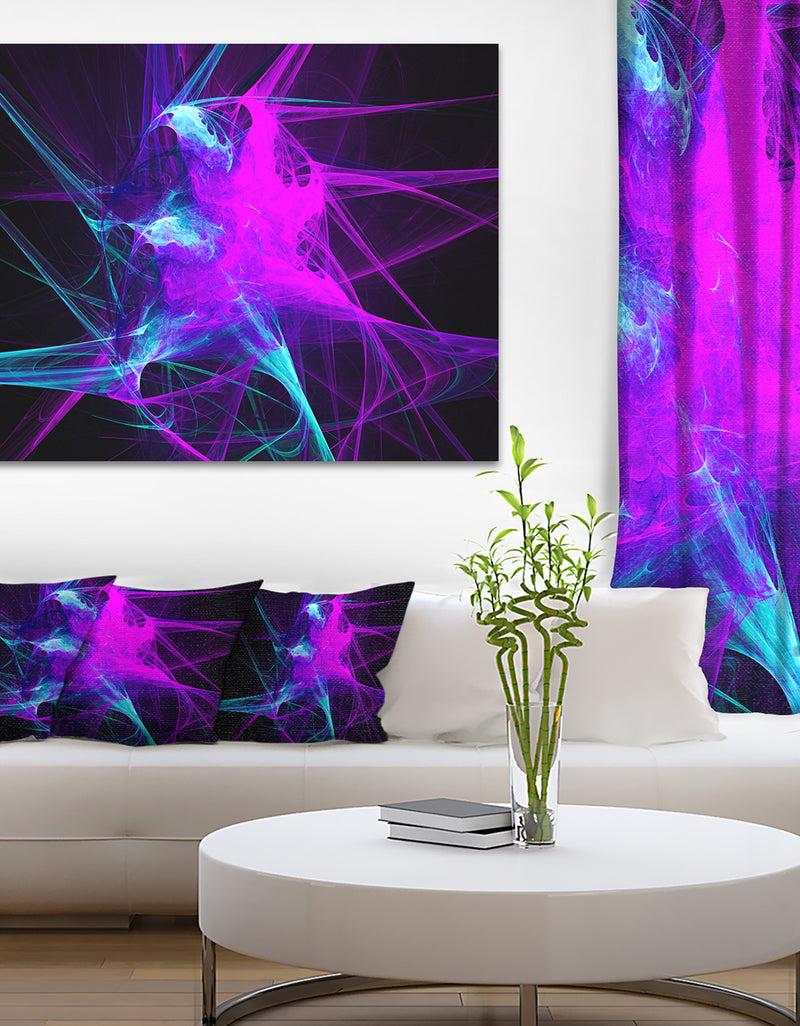 DesignQ Purple Glowing Ball of Smoke - Abstract Digital Art Canvas Print