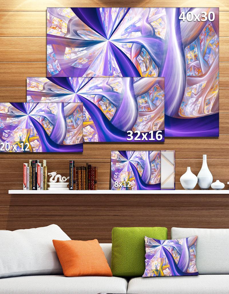 DesignQ Purple Gold Fractal Plant Stems - Extra Large Canvas Art Print