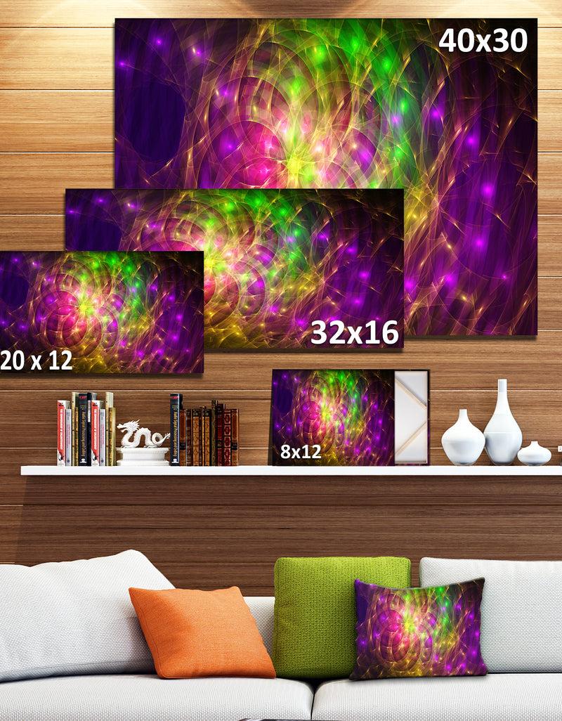 DesignQ Purple Green Symphony Of Colors - Extra Large Abstract Canvas Wall Art