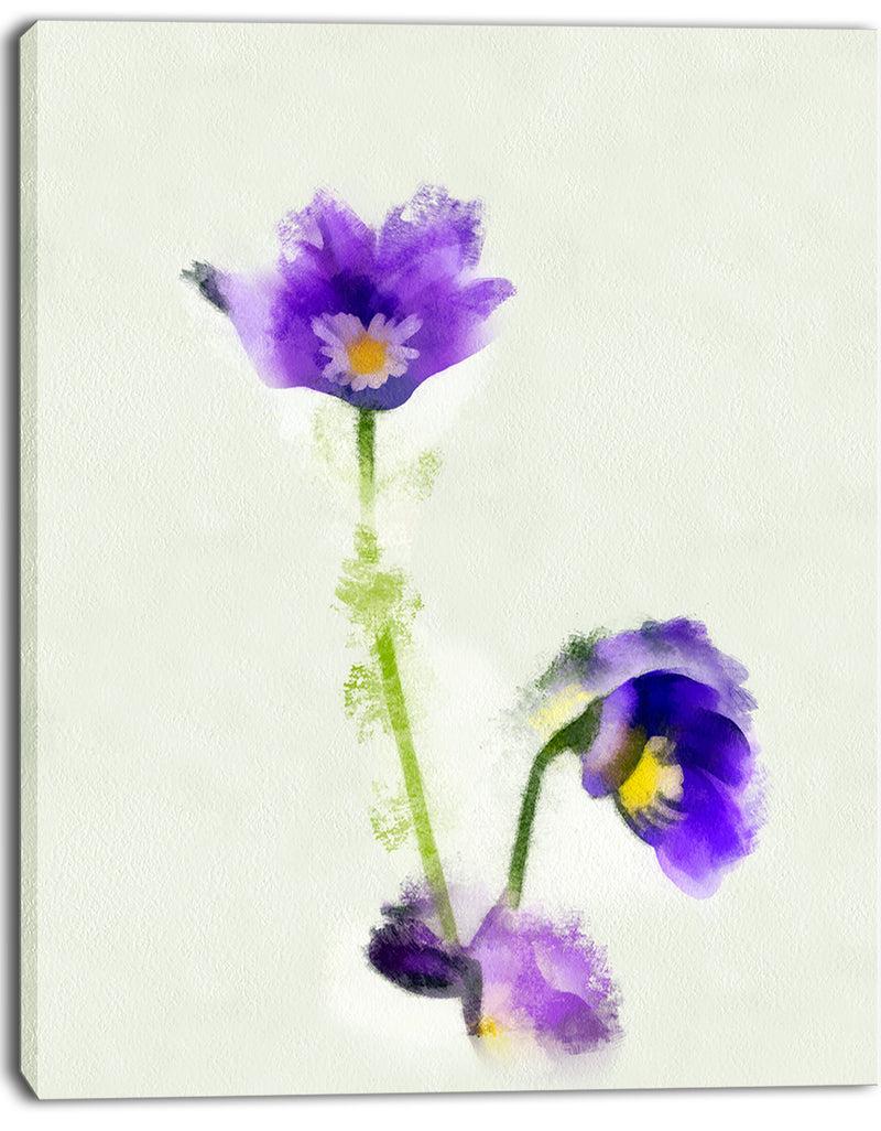 DesignQ Purple Liverleaf Flower Watercolor - Extra Large Floral Canvas Art