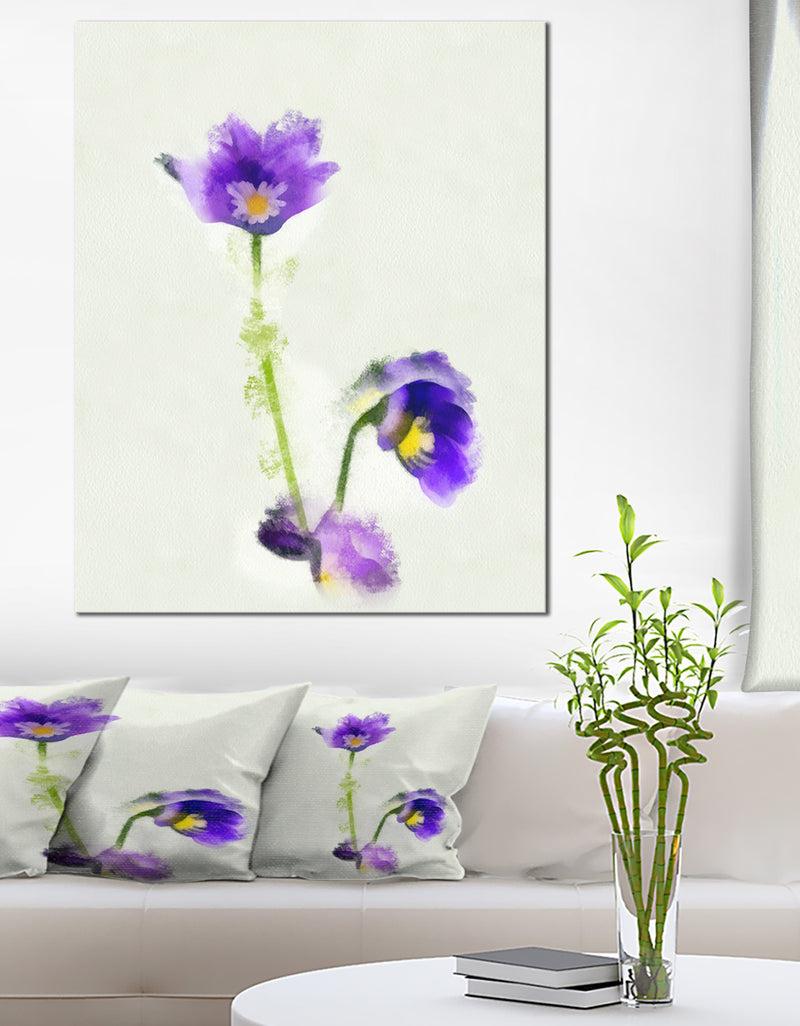 DesignQ Purple Liverleaf Flower Watercolor - Extra Large Floral Canvas Art