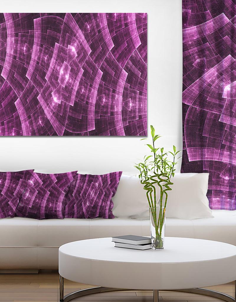 DesignQ Purple Metal Protective Grids'Extra Large Abstract Canvas Art Print