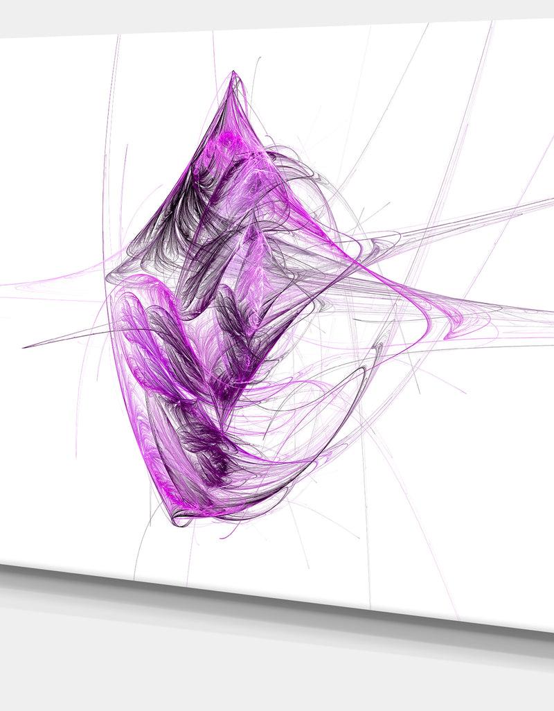 DesignQ Purple On White Fractal Illustration - Large Wall Artwork