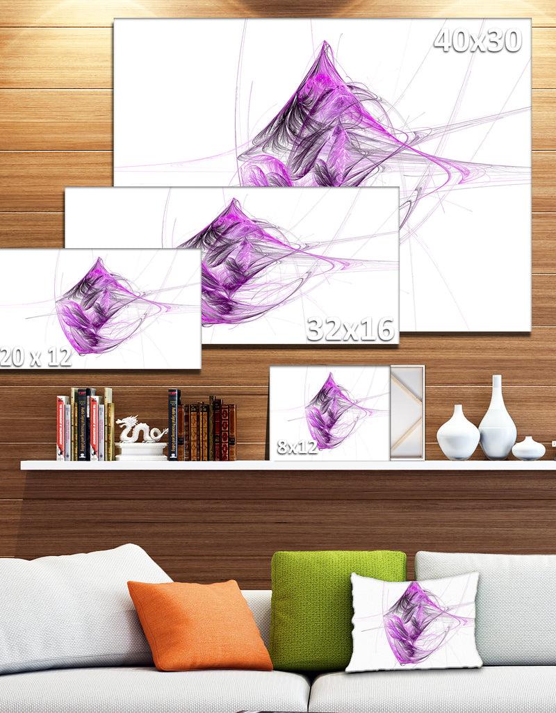 DesignQ Purple On White Fractal Illustration - Large Wall Artwork