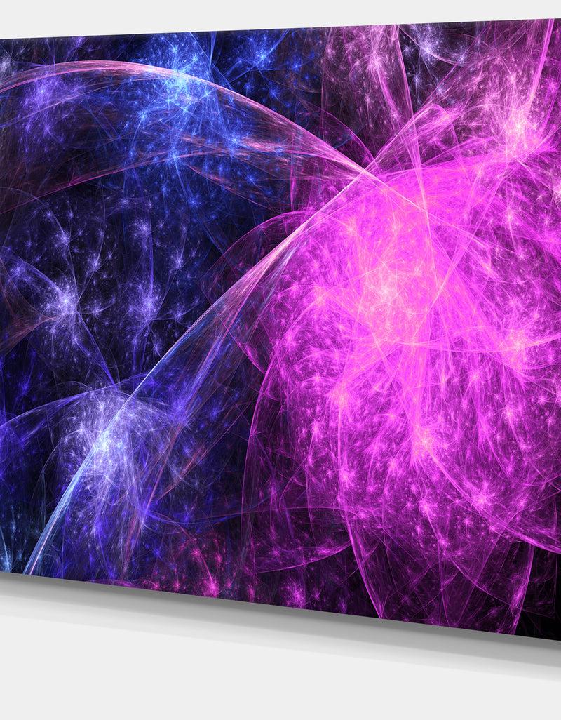 DesignQ Purple Pink Colorful Fireworks - Extra Large Abstract Canvas Art Print