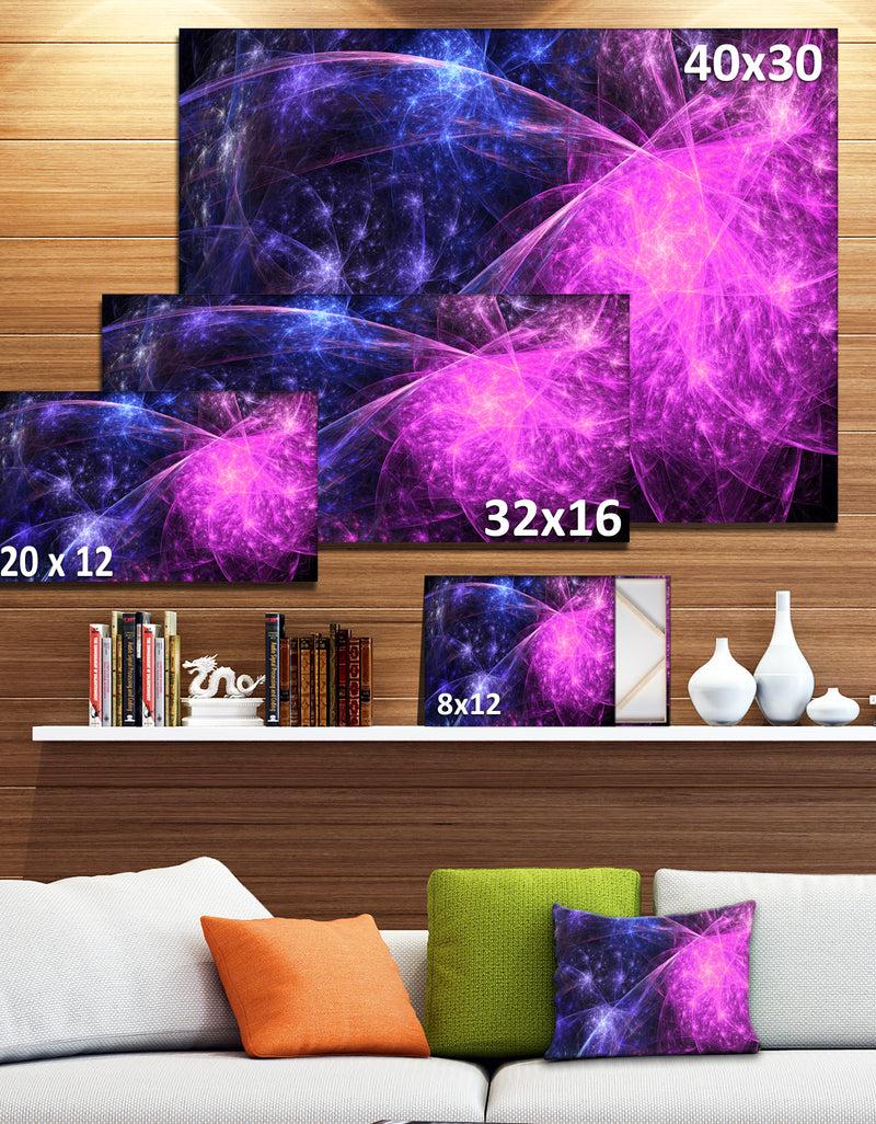 DesignQ Purple Pink Colorful Fireworks - Extra Large Abstract Canvas Art Print