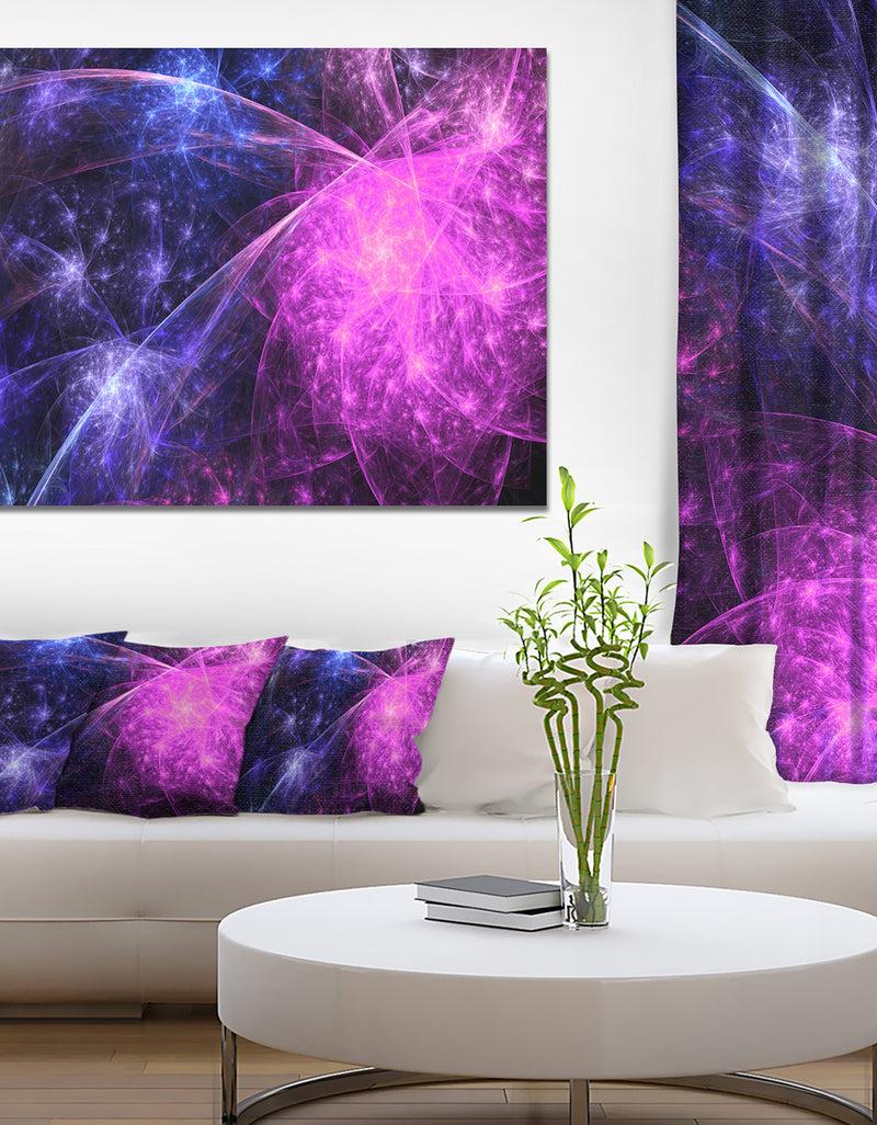 DesignQ Purple Pink Colorful Fireworks - Extra Large Abstract Canvas Art Print