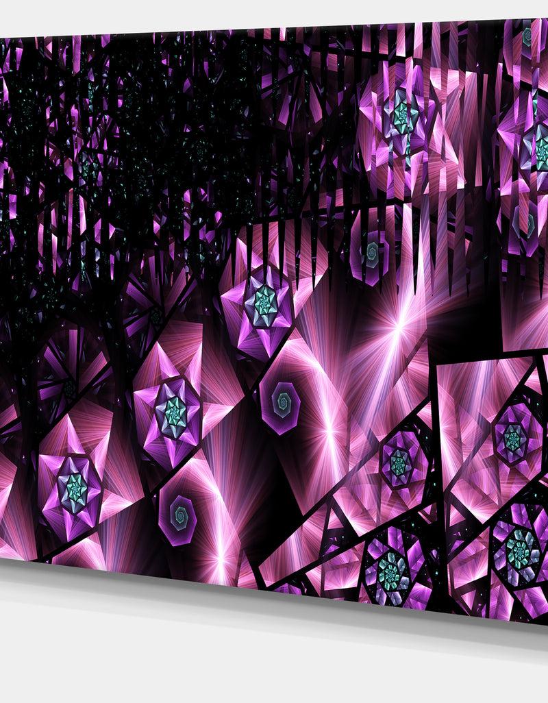DesignQ Purple Radiance Of Starry Sky'Extra Large Abstract Canvas Art Print