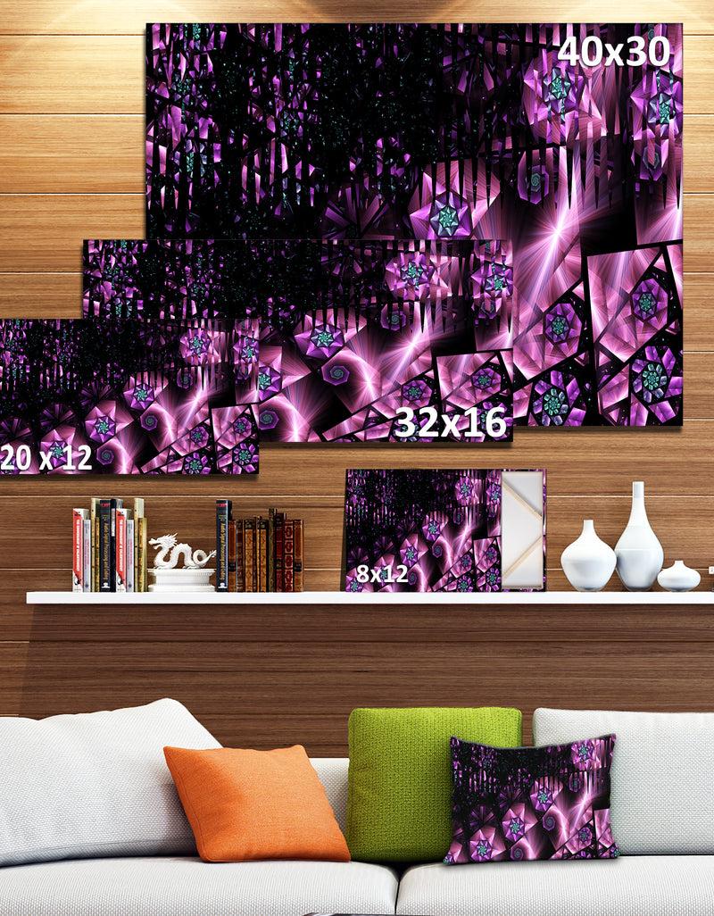 DesignQ Purple Radiance Of Starry Sky'Extra Large Abstract Canvas Art Print