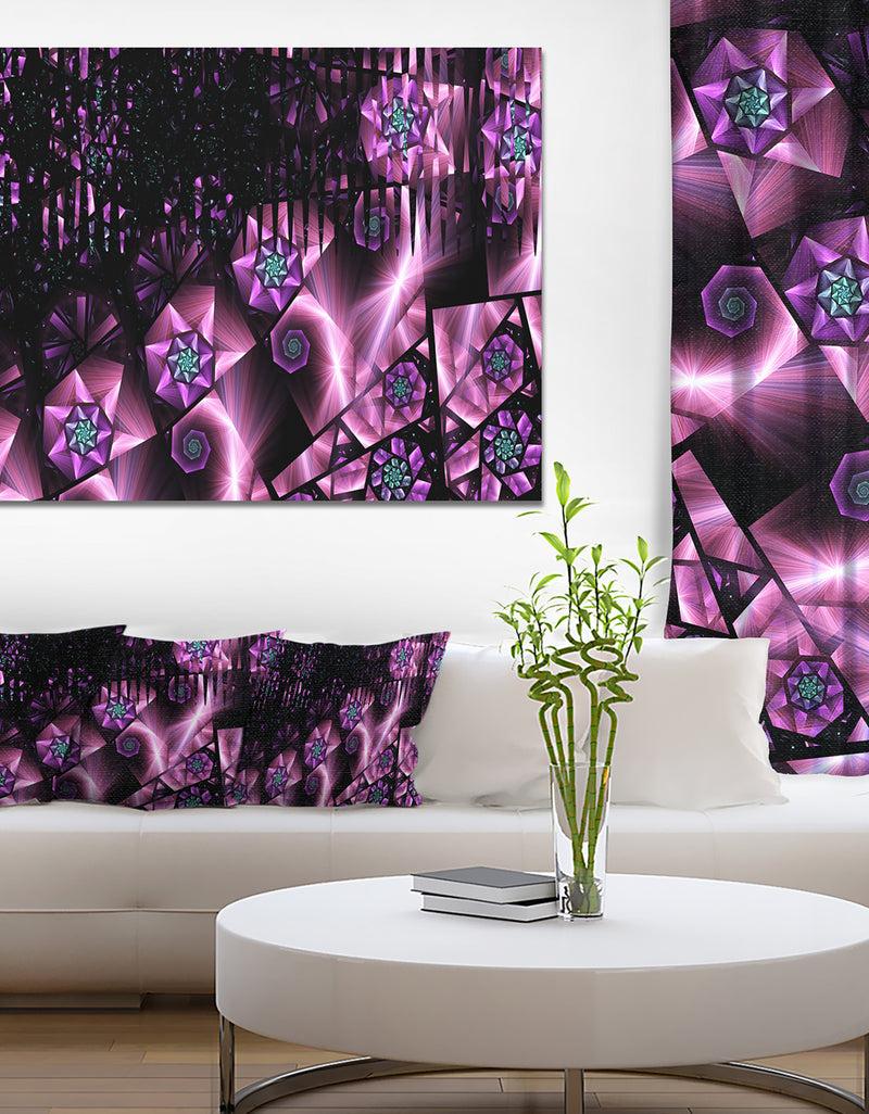 DesignQ Purple Radiance of Starry Sky'Extra Large Abstract Canvas Art Print