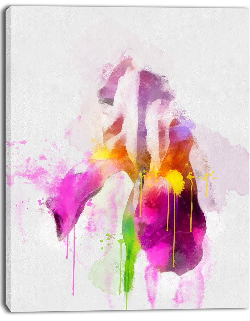 DesignQ Purple Rose Illustration Watercolor - Modern Floral Canvas Wall Art