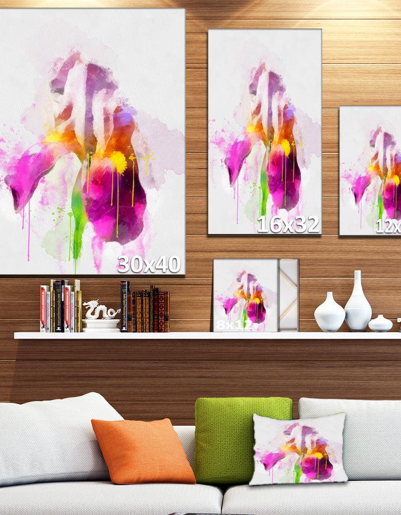 DesignQ Purple Rose Illustration Watercolor - Modern Floral Canvas Wall Art