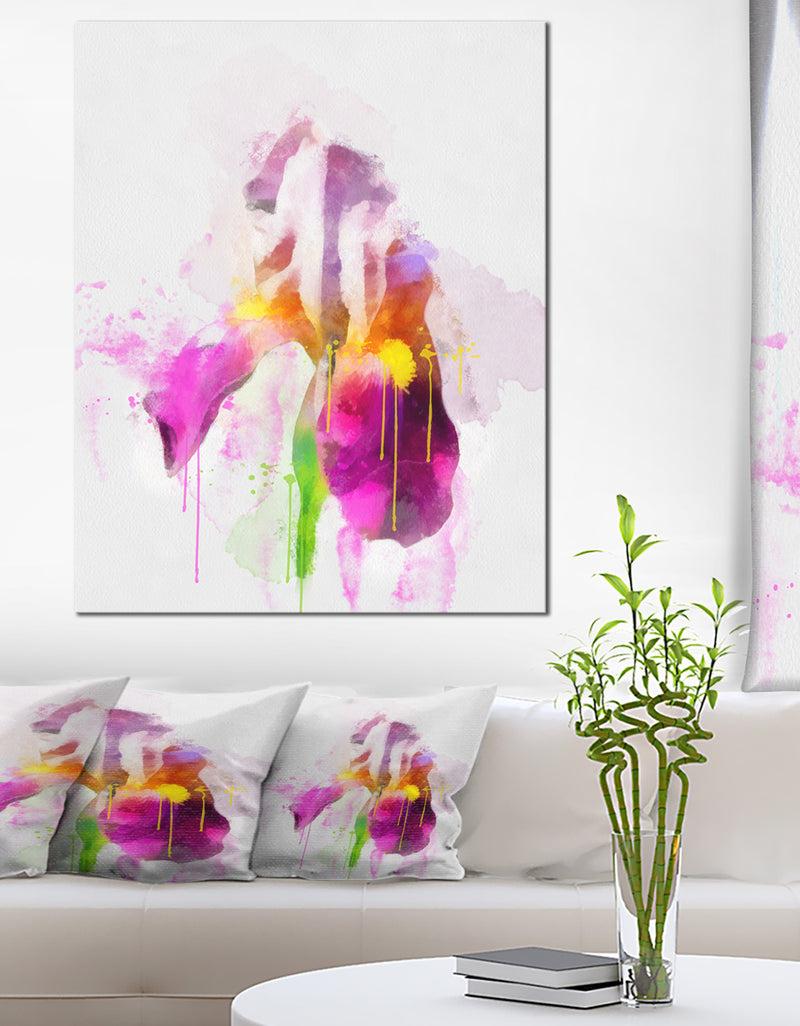 DesignQ Purple Rose Illustration Watercolor - Modern Floral Canvas Wall Art