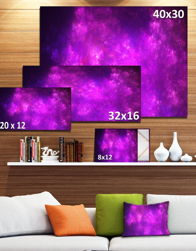 DesignQ Purple Starry Fractal Sky'Extra Large Abstract Canvas Art Print