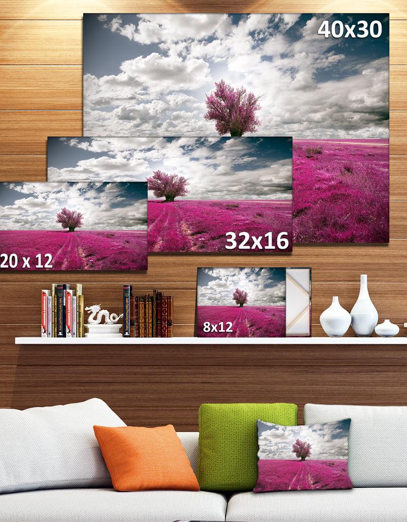 DesignQ Purple Tree Dreamscape - Landscape Photo Canvas Print