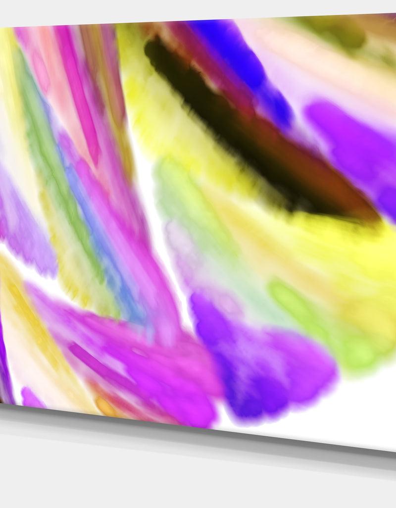 DesignQ Purple Vibrant Brushstrokes - Extra Large Abstract Canvas Art Print