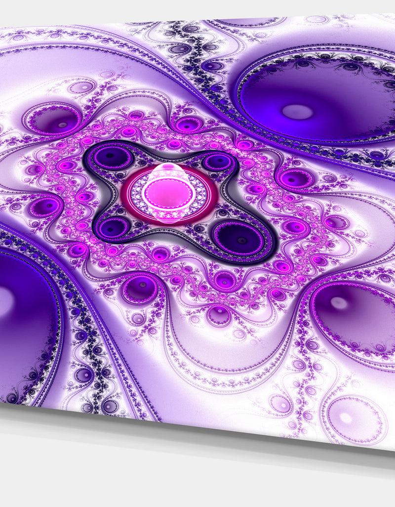 DesignQ Purple Wavy Curves And Circles - Large Wall Art On Canvas