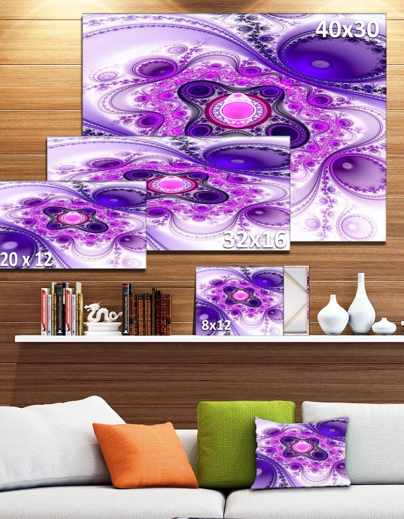 DesignQ Purple Wavy Curves And Circles - Large Wall Art On Canvas