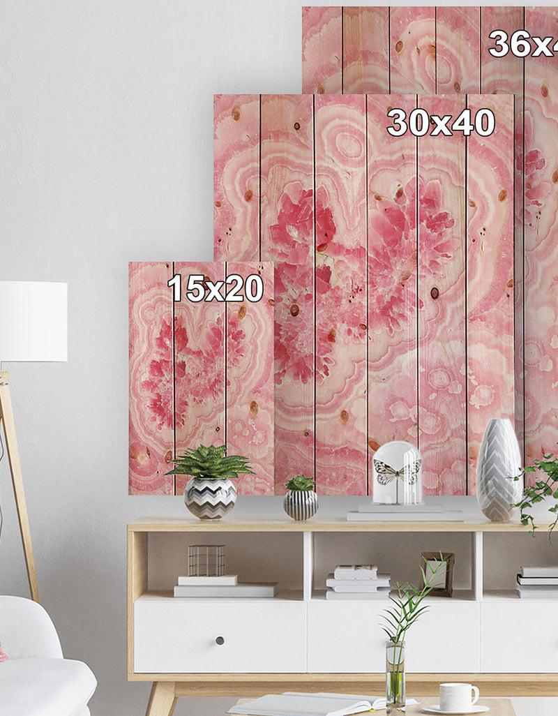 DesignQ Quartz Texture - Stone Photographic Print On Natural Pine Wood