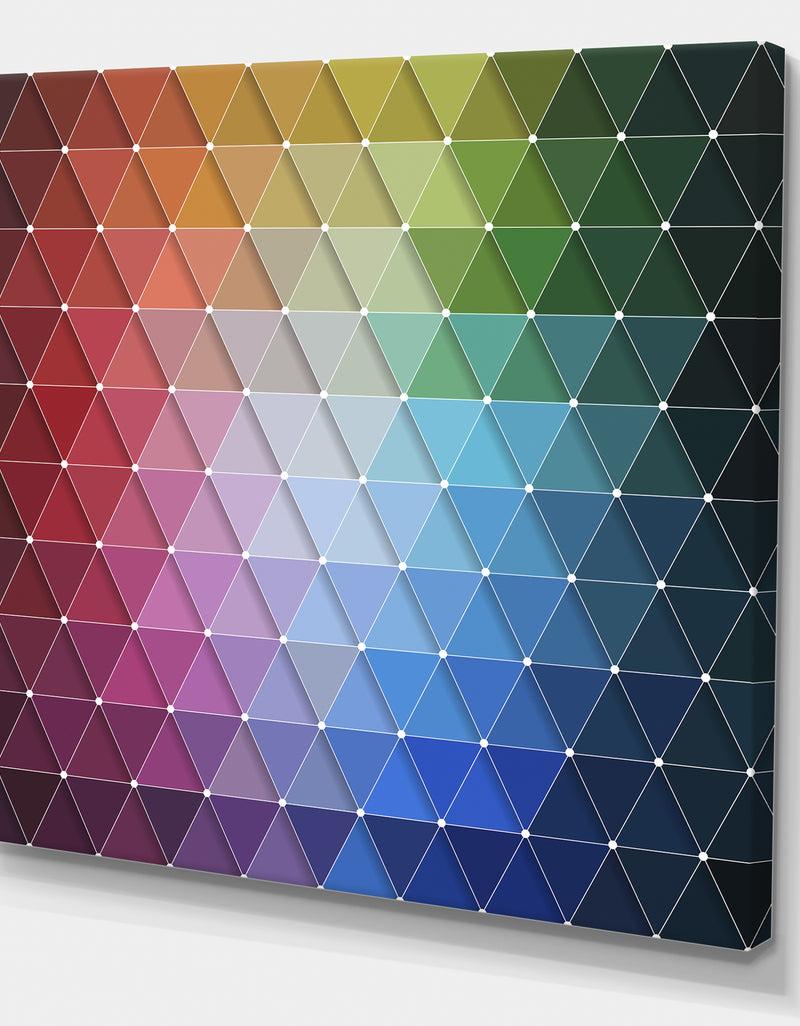 DesignQ Rainbow Triangular Geometry - Modern & Contemporary Premium Canvas Wall Art