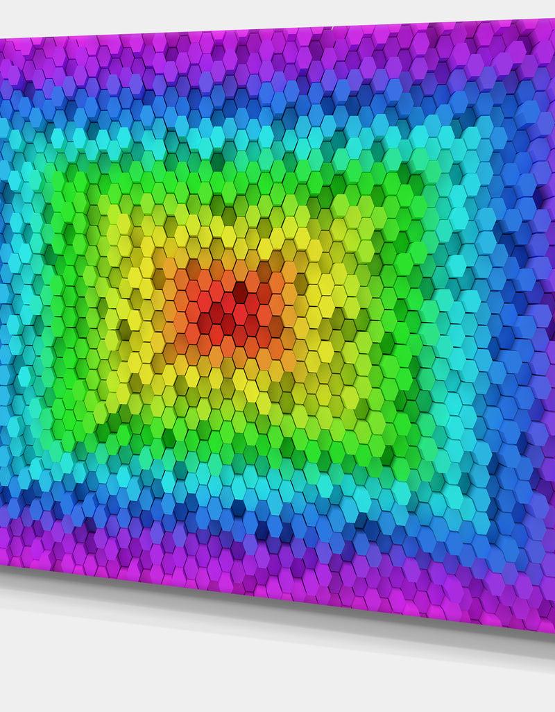 DesignQ Random Elevated Hexagon Columns - Extra Large Abstract Canvas Art Print