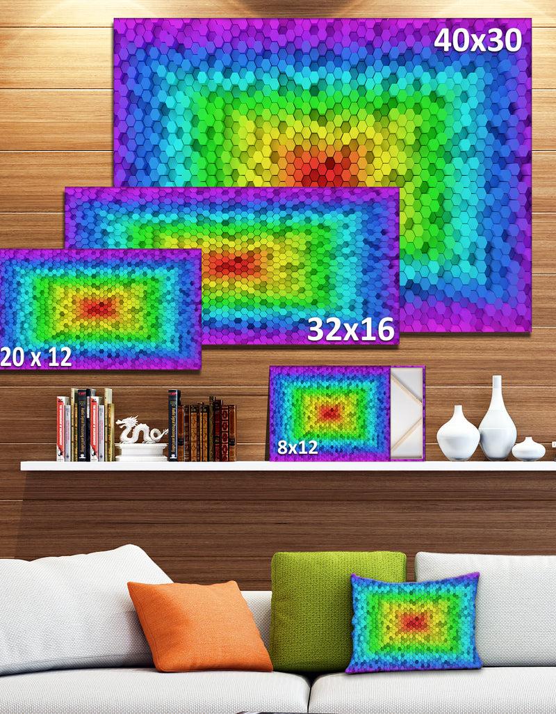 DesignQ Random Elevated Hexagon Columns - Extra Large Abstract Canvas Art Print