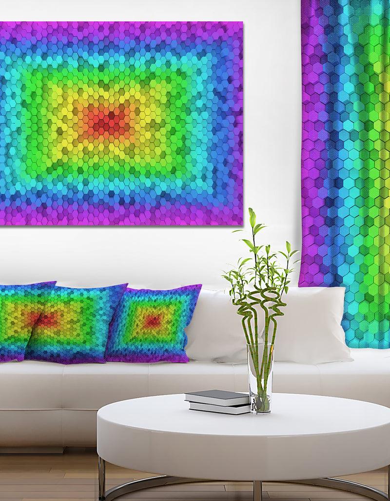 DesignQ Random Elevated Hexagon Columns - Extra Large Abstract Canvas Art Print