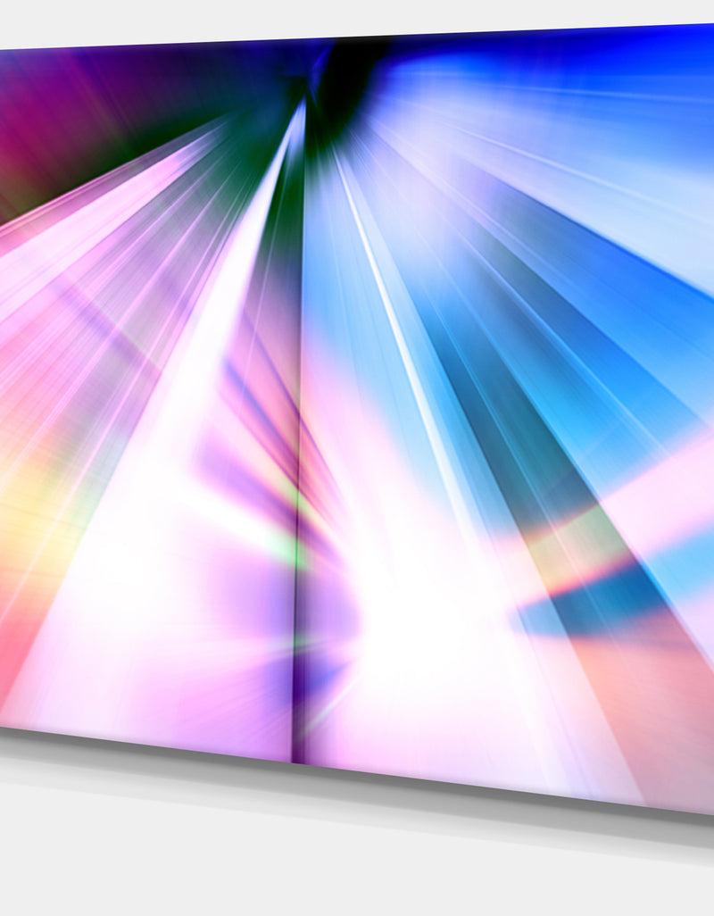 DesignQ Rays Of Speed Blue - Abstract Digital Art Canvas Print