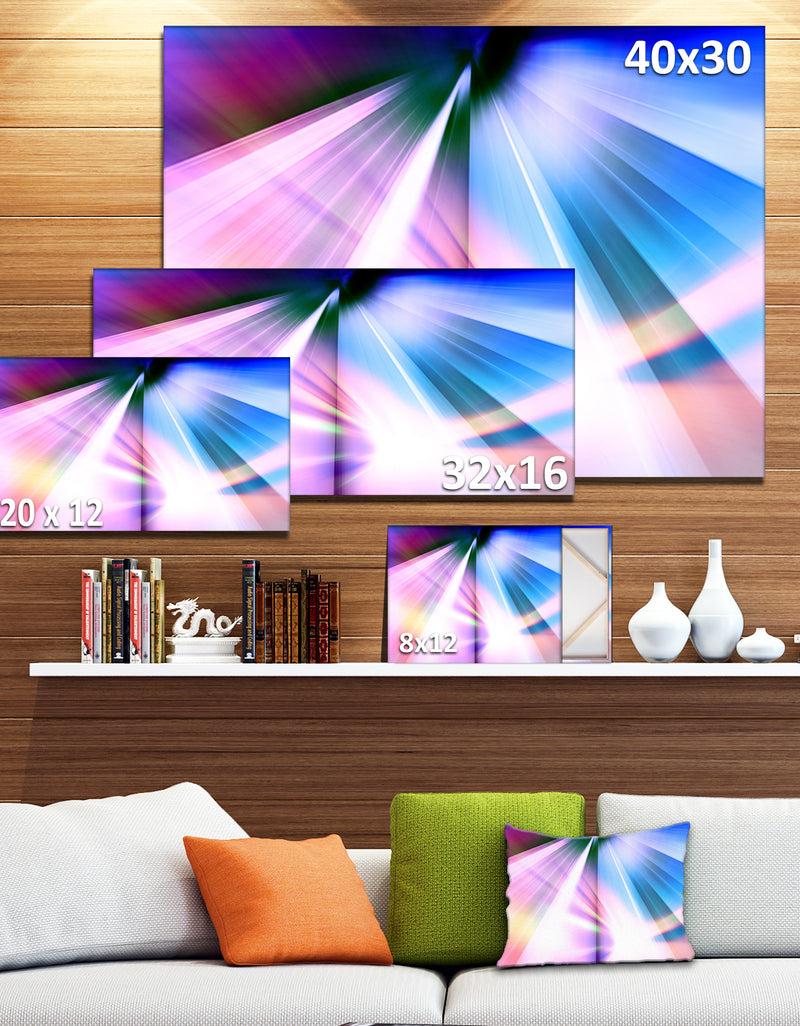 DesignQ Rays Of Speed Blue - Abstract Digital Art Canvas Print
