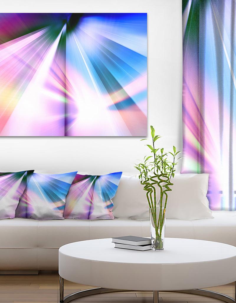 DesignQ Rays of Speed Blue - Abstract Digital Art Canvas Print