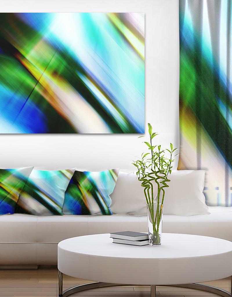 DesignQ Rays of Speed Blue Green - Abstract Digital Art Canvas Print