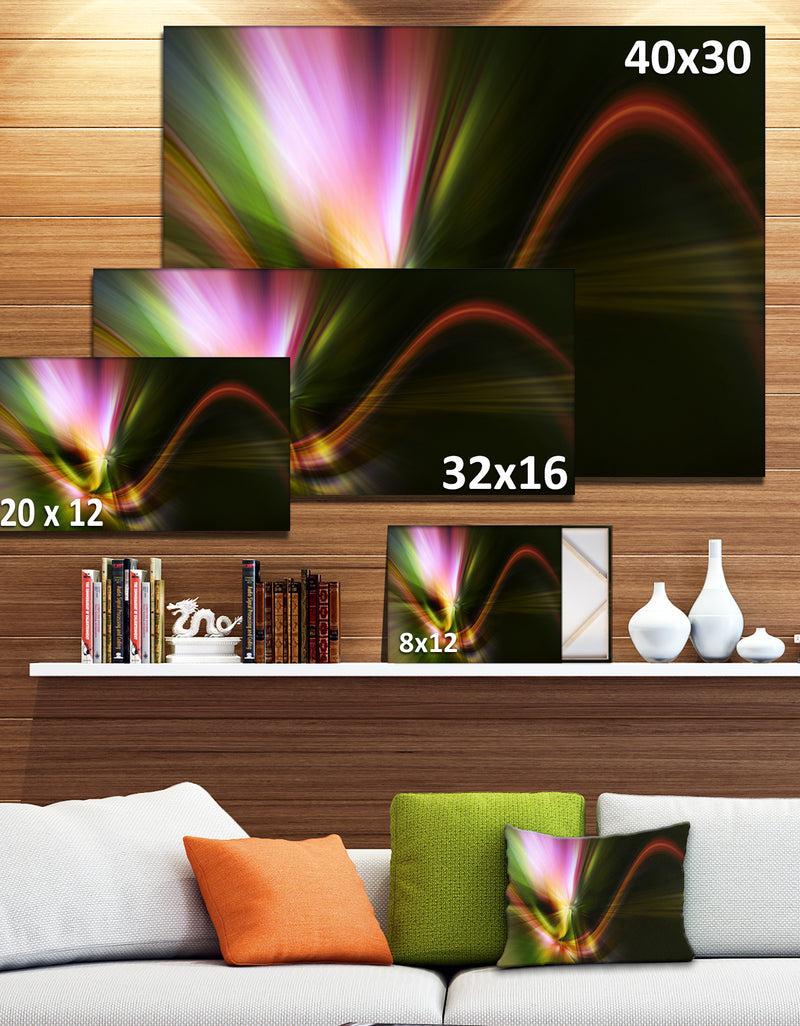 DesignQ Rays Of Speed Green - Abstract Digital Art Canvas Print