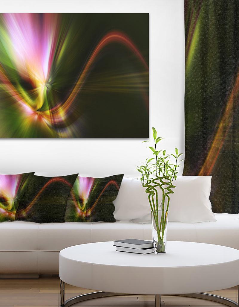 DesignQ Rays of Speed Green - Abstract Digital Art Canvas Print