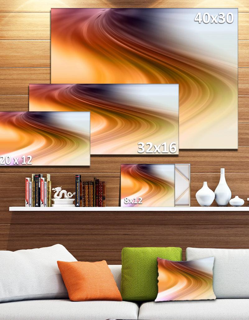 DesignQ Rays Of Speed Green Orange - Abstract Digital Canvas Print