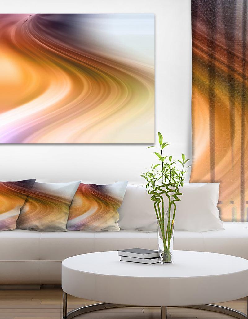 DesignQ Rays of Speed Green Orange - Abstract Digital Canvas Print