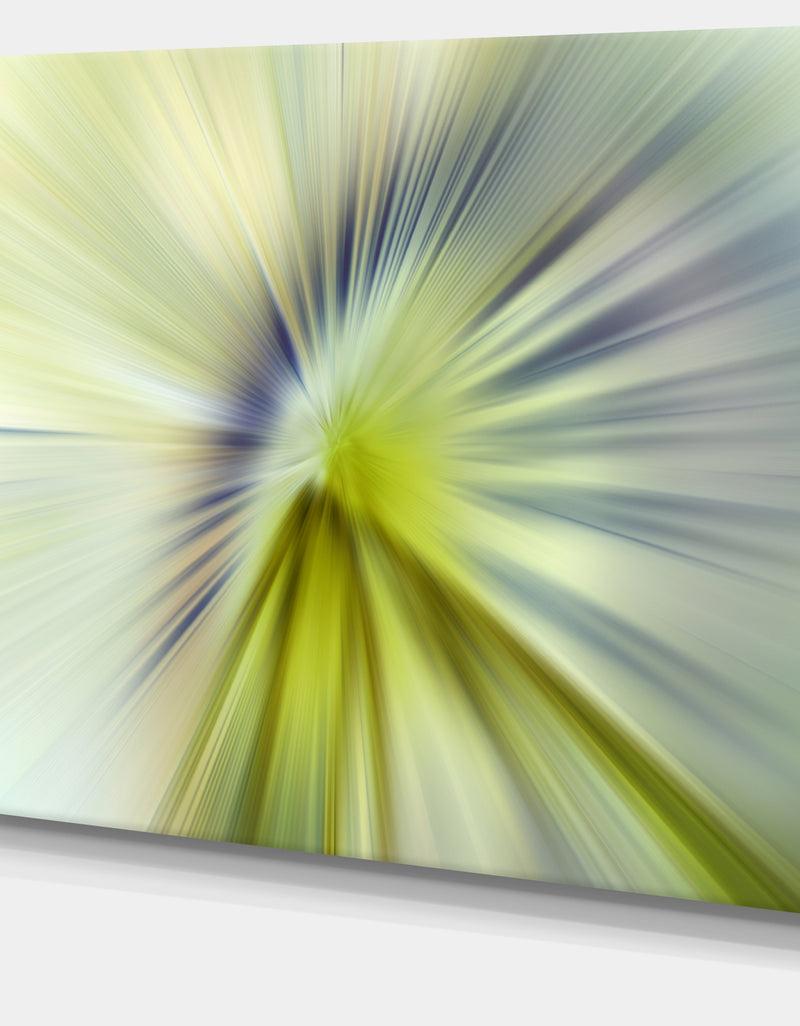 DesignQ Rays Of Speed Green Purple - Abstract Digital Canvas Print