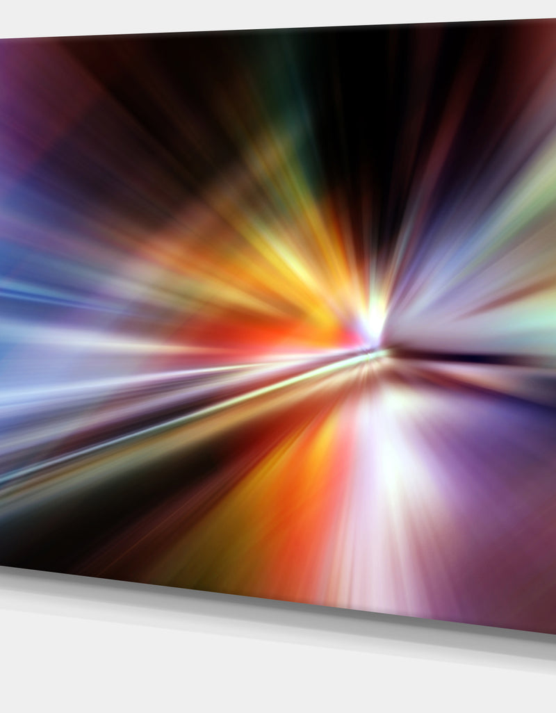 DesignQ Rays Of Speed Purple - Abstract Digital Art Canvas Print