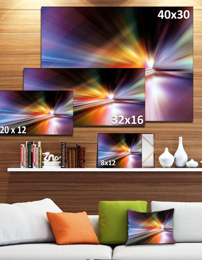 DesignQ Rays Of Speed Purple - Abstract Digital Art Canvas Print