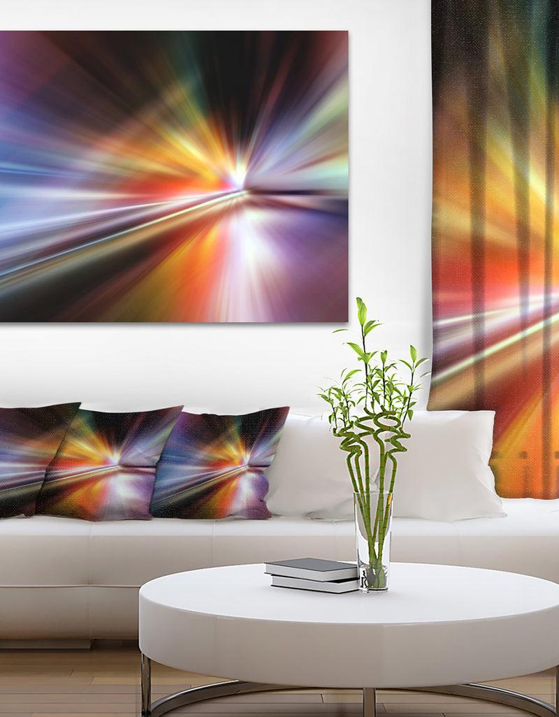 DesignQ Rays of Speed Purple - Abstract Digital Art Canvas Print