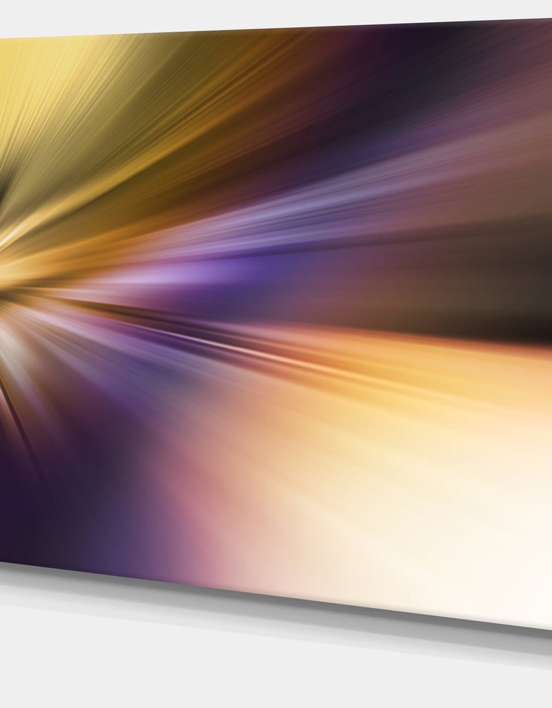 DesignQ Rays Of Speed Purple Brown - Abstract Digital Canvas Print