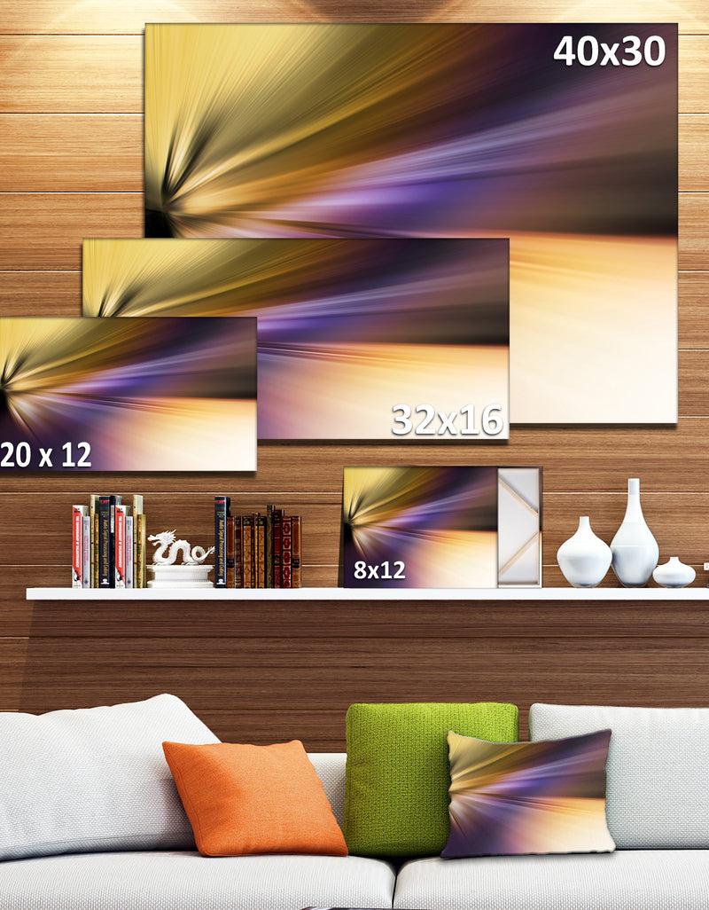 DesignQ Rays Of Speed Purple Brown - Abstract Digital Canvas Print