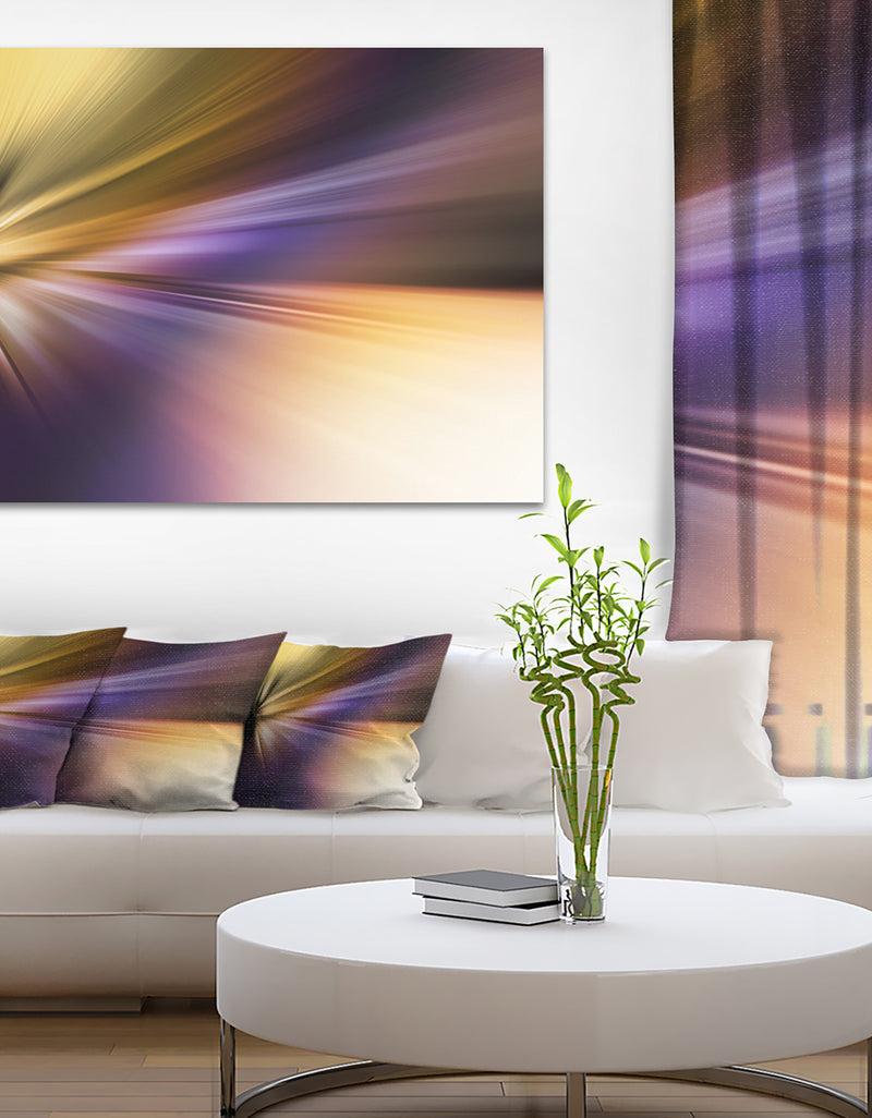 DesignQ Rays of Speed Purple Brown - Abstract Digital Canvas Print